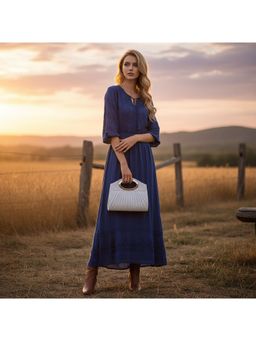 PARTIQ - Pleated Banquet Handheld Dinner Handbag - Silver