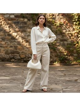 PARTIQ - Metal Ring Cloud Fashionable All-Match Small Handbag - White