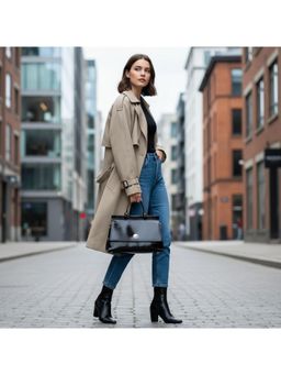 PARTIQ - Simple Retro Commuter Postman Office Worker Handbag - black