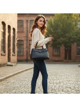 PARTIQ - Womens Shoulder Hand Platinum Handbag - Black