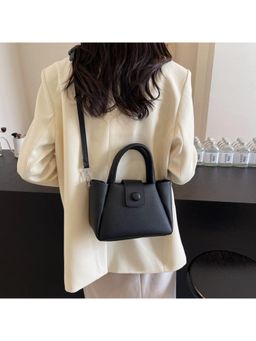 PARTIQ - Travel Fashion Bucket Shoulder Commuter Handbag With Detachable Strap - Black