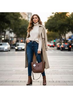 PARTIQ - Retro Autumn Shoulder Commuter Handbag - Brown