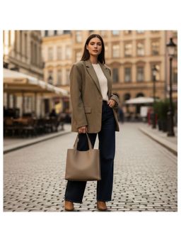 PARTIQ - Light Luxury Korean Style Handheld Handbag With Detachable Strap - Grey