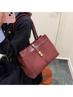 PARTIQ - Commuter Trend Fashion Versatile Handheld Tote Handbag - Red