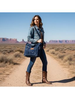 PARTIQ - Japanese Womens College Students Large Capacity Handbag - Blue