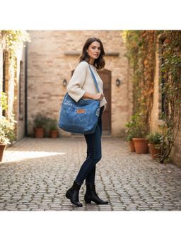 PARTIQ - Japanese Womens College Students Large Capacity Handbag - Blue