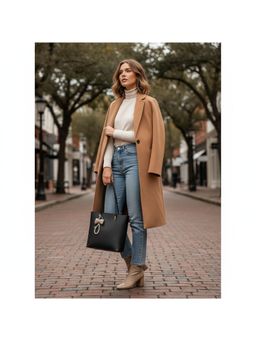 PARTIQ - Fashion Soft Leather Simple Commuter Handbag - Black