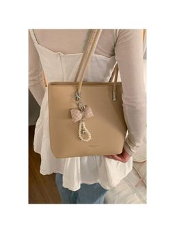 PARTIQ - Fashion Soft Leather Simple Commuter Handbag - Beige