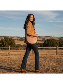 PARTIQ - Retro Versatile Semi-Circular Pea Handbag - Nude