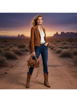 PARTIQ - Style All-Match Stylish Womens Handbag With Detachable Strap - Brown