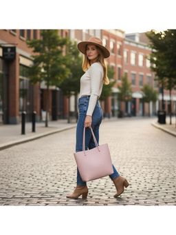 PARTIQ - Women Textured Handbag - Pink