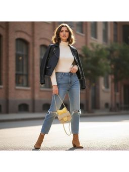 PARTIQ - Straw Messenger All-Match Ethnic Style Fashion Chain Straw Niche Sling Bag - Yellow