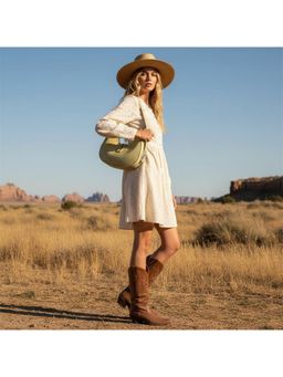 PARTIQ - All-Match Crocodile Pattern Crescent Retro Fashion Hand Underarm Handbag - Green