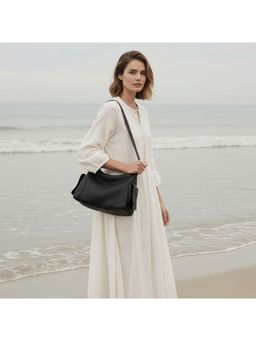 PARTIQ - Tanned Fetal Cowhide Xiaoyao Commuter Sling Bag - black