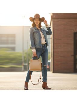 PARTIQ - Style Korean Bucket Hand-Held Outing Single Women Handbag - Beige