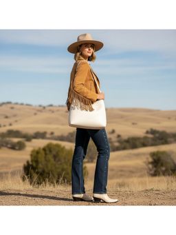 PARTIQ - Womens Commuter Dumpling Versatile Korean Style Fashion Retro Underarm Handbag - White