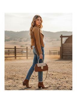 PARTIQ - Soft Luxury Leather Versatile Niche Womens Handbag With Detachable Strap - Brown