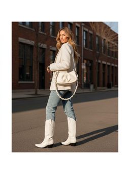 PARTIQ - Womens Versatile Cloud Commuter Travel Handbag With Detachable Strap - Off White