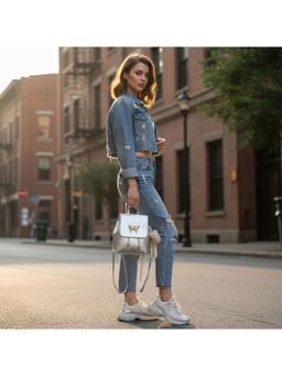 PARTIQ - Handbags Bow Silver Small Backpack - silver