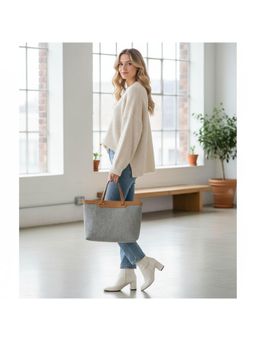 PARTIQ - Simple Commuter Large Capacity Versatile Handbag - Grey