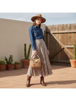 PARTIQ - Fashion Wide Shoulder Strap Versatile Handbag with Detachable Strap - khaki