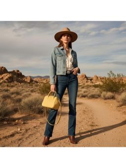 PARTIQ - Fashion Wide Shoulder Strap Versatile Handbag with Detachable Strap - Yellow