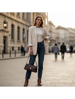 PARTIQ - Retro Trend Small Fragrance Style One-Shoulder Versatile Sling Bag - Brown