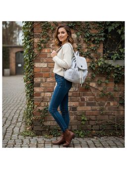 PARTIQ - Trend Korean College Womens Backpack - White