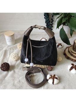 PARTIQ - Commuter Small Fashionable All-Match Handbag with Detachable Strap - Black