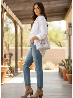 PARTIQ - Trend Spring Fashion Basket All-Match Handbag with Detachable Strap - White