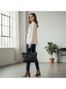 PARTIQ - Korean Version Large Capacity Fashion Retro Commuter Handbag - black