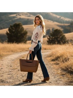 PARTIQ - Korean Version Large Capacity Fashion Retro Commuter Handbag - Brown