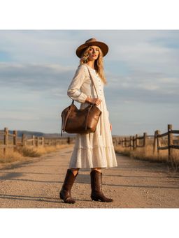 PARTIQ - Retro Shoulder Wing Lazy Style Travel Leisure Large Handbag - Brown