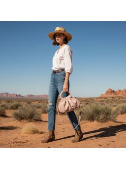 PARTIQ - Cloud Hand Style Hand-Held Outgoing Niche Pleated Handbag with Detachable Strap - Pink