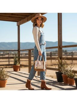 PARTIQ - Style Niche Design Versatile Portable Bucket Handbag With Detachable Strap - Brown