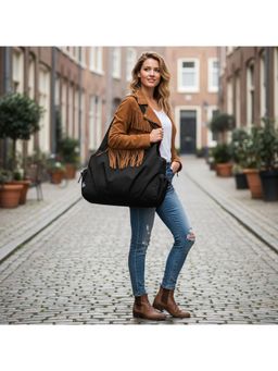 PARTIQ - Womens Casual Fashion Versatile Waterproof Mommy Handbag - Black