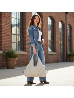 PARTIQ - Womens Casual Fashion Versatile Waterproof Mommy Handbag - White