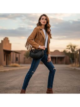 PARTIQ - Leather For Women Fashion Shoulder Commuting To Work Dumpling Sling Bag - Black