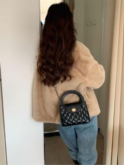 PARTIQ - Summer Celebrity Style Womens Handbag with Detachable Strap - BLACK