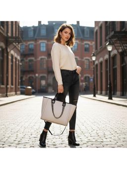 PARTIQ - Womens Fashion Canvas Commuter Mommy Autumn Handbag With Detachable Strap - Black