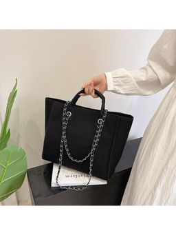 PARTIQ - Womens Fashion Canvas Commuter Mommy Autumn Handbag With Detachable Strap - Black