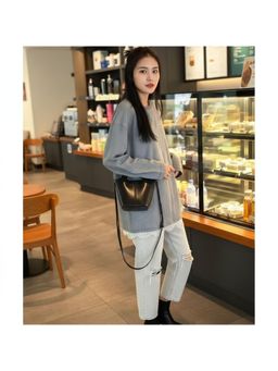 PARTIQ - Shopping Travel Womens Bucket Bag with Detachable Strap - black