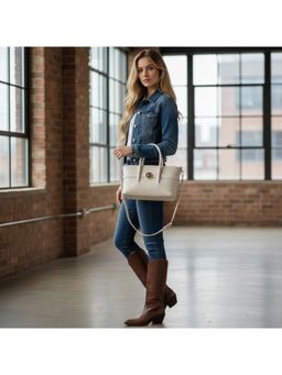 PARTIQ - Fashionable And Versatile Lady Hand Korean Small Handbag With Detachable Strap - White