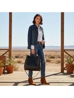 PARTIQ - Women Summer Versatile Retro Handbag with Detachable Strap - Black