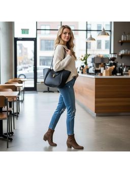 PARTIQ - Niche Versatile Goddess Fashionable Bag Large Capacity Handbag - Black