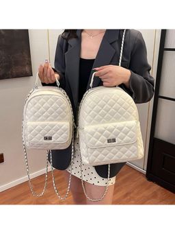 PARTIQ - Casual And Fashionable Korean-Style Chain Backpack With Large Capacity - White