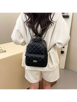 PARTIQ - Casual And Fashionable Korean-Style Chain Backpack With Large Capacity - Black