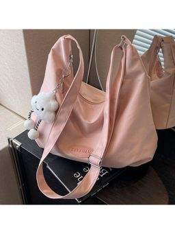 PARTIQ - Casual Niche Design Pleated Commuter Dumpling Crossbody Bag - Pink