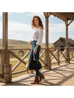 PARTIQ - Casual Versatile For Summer Outings Small Portable Handbag With Detachable Strap - Black