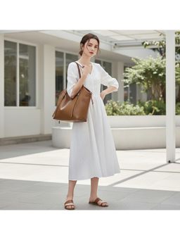 PARTIQ - Korean Versatile Large Capacity Commuter Tote Bag - Brown